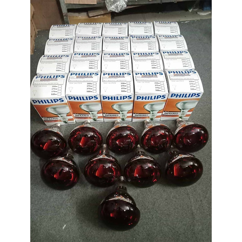 Picture of 250W IR HEATING LAMP Red Colour,Made in  china-Red
