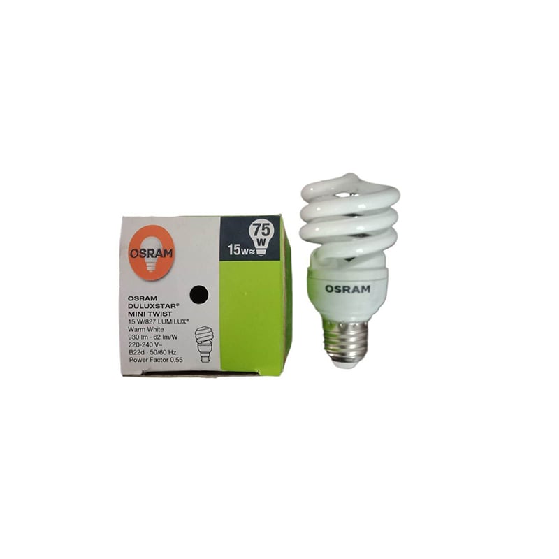 Picture of Osram 15W Energy Saving Mini Twist E27 Warm Color.Made In China-Yellow
