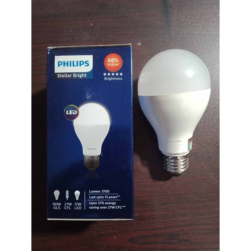 Picture of PHILIPS 17W Led Energy Saving Bulb E27 (Thread Type) White Color 1700lm 220V AC 50Hz, India-White