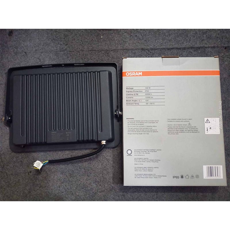 Picture of Osram 100W LED Flood Light SMD Chips 6500k/White Color 220-240V AC IP65 Made In China-White