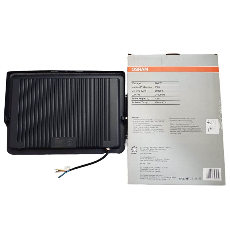 Picture of Osram 200W LED Flood Light SMD Chips 6500k/White Color 220-240V AC IP65 Made In China-White