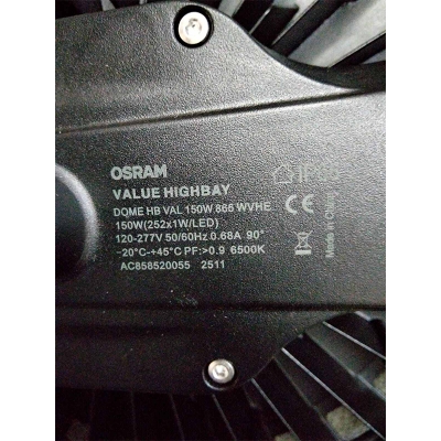Picture of OSRAM 150W LED Value High Bay Light 220V AC White Color Outdoor/Warehouse Indusrial Lighting-White