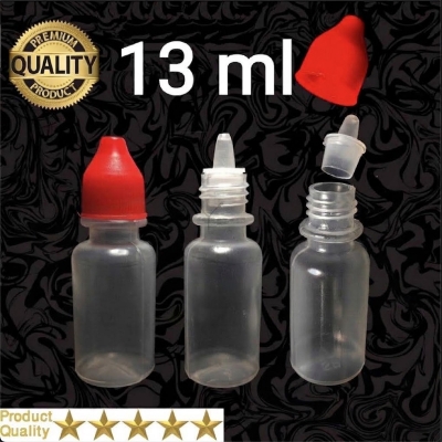 Picture of Homeopathic Medicine Small Tiny Empty Squeezable Liquid Dropper Refillable Plastic Bottle -  13 ml (Clear) (50pcs)