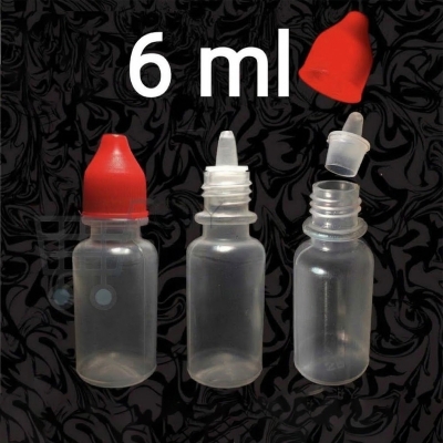 Picture of Homeopathic Medicine Small Tiny Empty Squeezable Liquid Dropper Refillable Plastic Bottle - 6 ml (Clear) (50pcs)