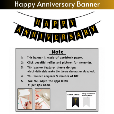 Premium Happy Anniversary Decoration Combo Set with Metallic Balloons and Foil Curtain