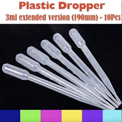 Picture of Dropper Plastic - 3ml  extended version(190mm) - 10 Pcs