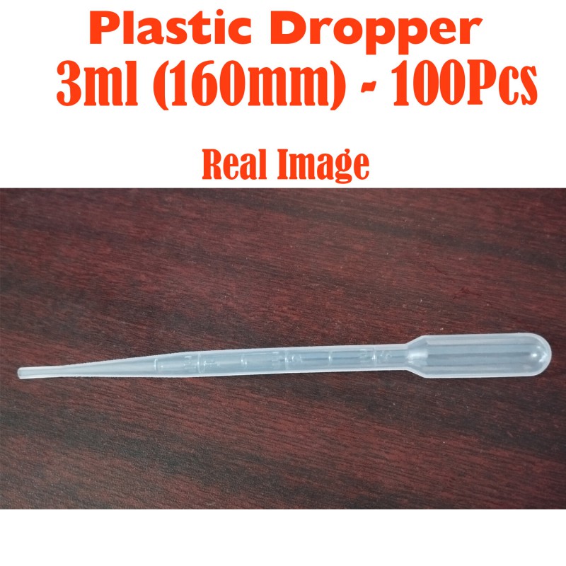 Picture of Dropper Plastic - 3ml (160mm) - 100 Pcs