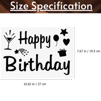 Happy Birthday Bobo Balloon Sticker DIY Transparent Decoration Vinyl Sticker 1 Pcs