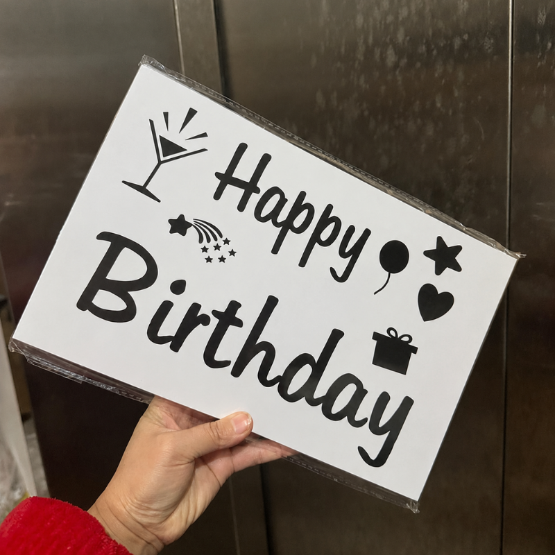 Happy Birthday Bobo Balloon Sticker DIY Transparent Decoration Vinyl Sticker 1 Pcs
