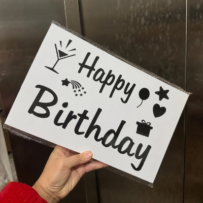 Happy Birthday Bobo Balloon Sticker DIY Transparent Decoration Vinyl Sticker 1 Pcs