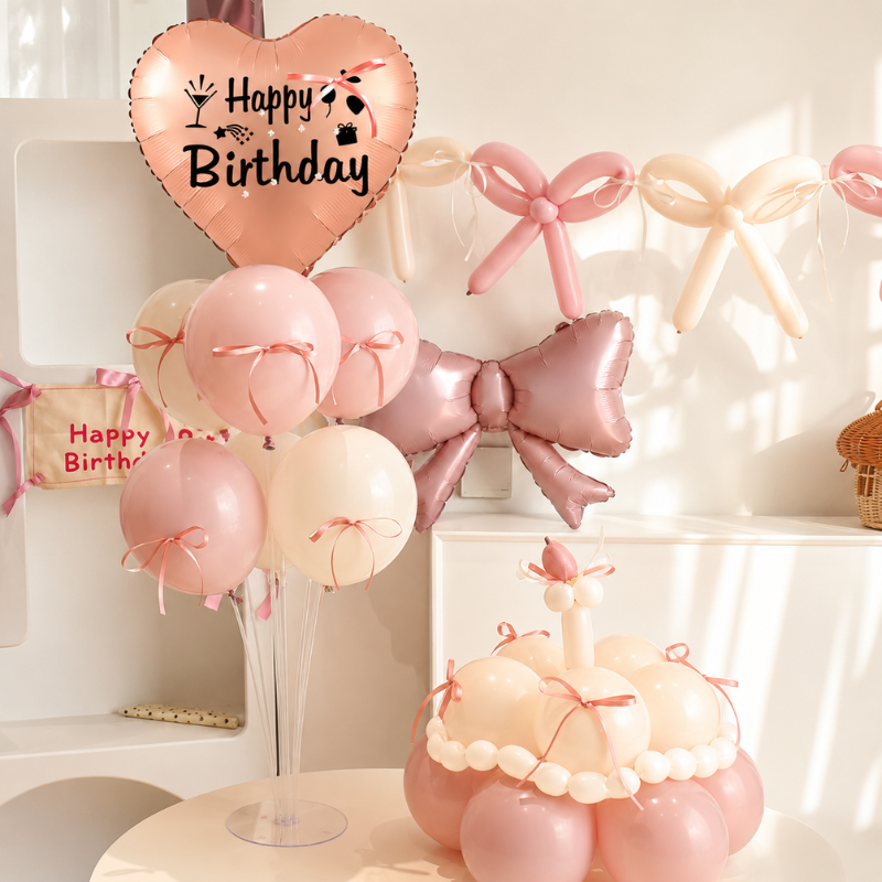 Happy Birthday Bobo Balloon Sticker DIY Transparent Decoration Vinyl Sticker 1 Pcs