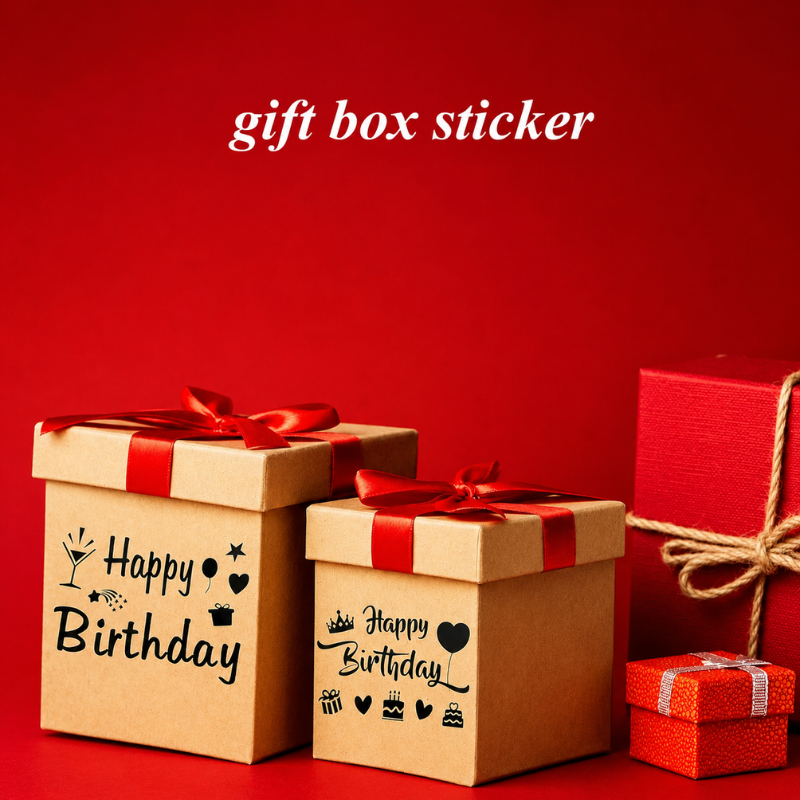 Happy Birthday Bobo Balloon Sticker DIY Transparent Decoration Vinyl Sticker 1 Pcs