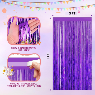 Welcome Home Party Decoration Package Purple Theme Balloon Garland Kit with Gold Star Foil Balloon 77 Pcs