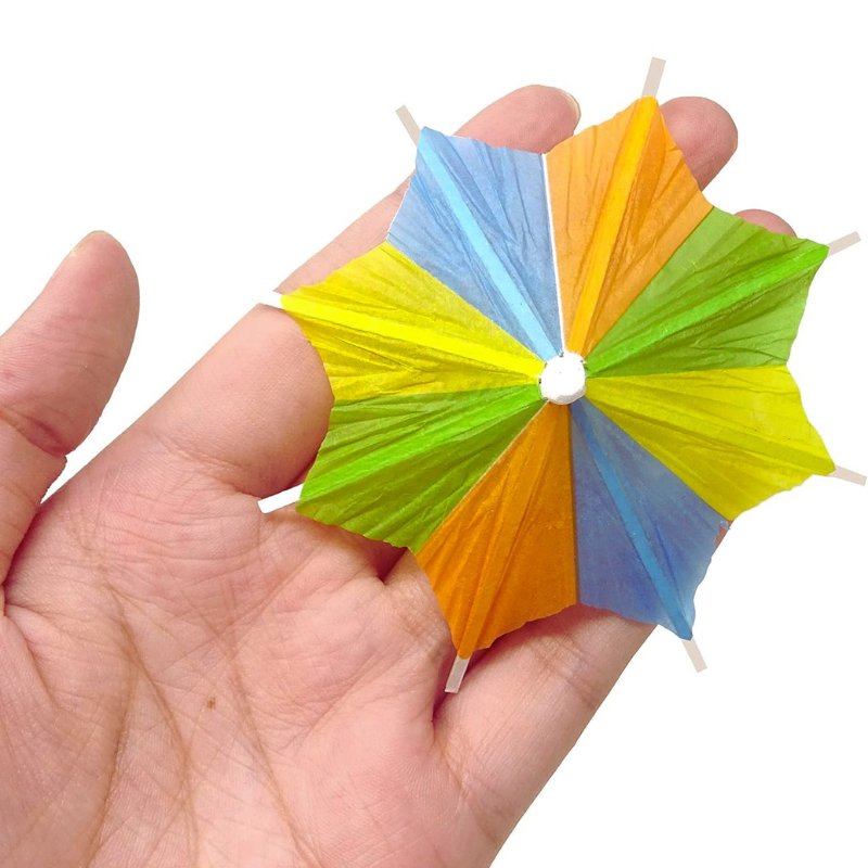 Mini Cocktail Drink Umbrellas Multicolor Paper Parasols for Cocktails Juices and Desserts 10 Pcs