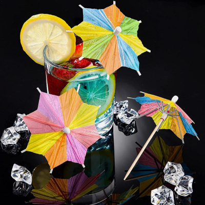 Mini Cocktail Drink Umbrellas Multicolor Paper Parasols for Cocktails Juices and Desserts 10 Pcs