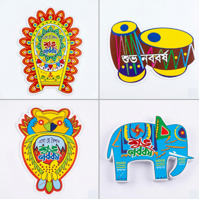 Pohela Boishakh Festoon Decoration Set Shuvo Noboborsho Wall and Ceiling Hanging Decor for Bengali New Year 25 Pcs