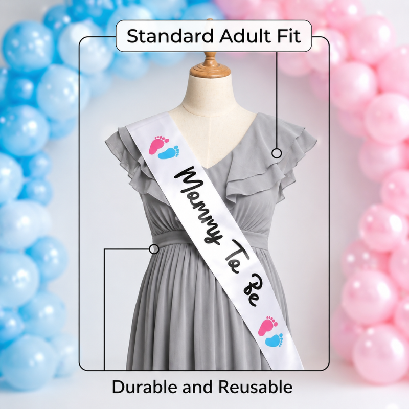 Mommy To Be Baby Shower Sash for Expecting Mother Party Celebrations 1 Pcs