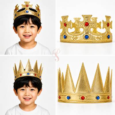Premium Birthday Party Crown for Kids King and Queen Crown for Boys and Girls 1 Pc