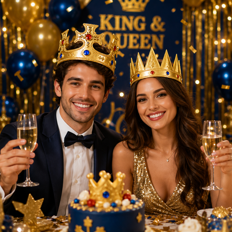 Premium Birthday Party Crown for Kids King and Queen Crown for Boys and Girls 1 Pc