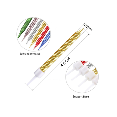Metallic Spiral Cake Candles for Birthday Anniversary and Party Celebrations 10 Pcs