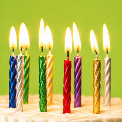 Metallic Spiral Cake Candles for Birthday Anniversary and Party Celebrations 10 Pcs