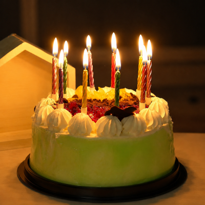Metallic Spiral Cake Candles for Birthday Anniversary and Party Celebrations 10 Pcs