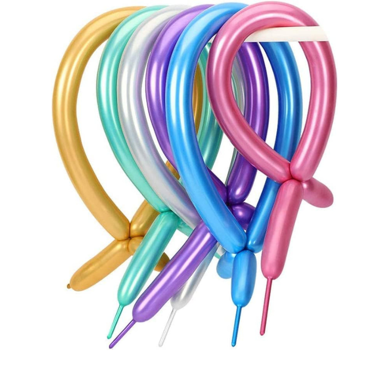 Metallic Long Twisting Balloons Colorful Magic Balloons for Decoration and Balloon Art 20 Pcs