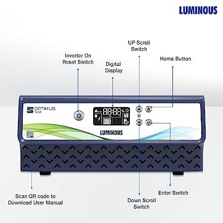 Picture of  Luminous Optimus 1250+ IPS UPS | 924 Watt | Pure Sine Wave Inverter | 2 Years Warranty
