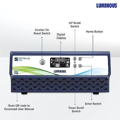 Picture of  Luminous Optimus 1250+ IPS UPS | 924 Watt | Pure Sine Wave Inverter | 2 Years Warranty