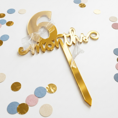Half Birthday Cake Topper for 6 Months Birthday and Half Way to One Celebration 1 Pc