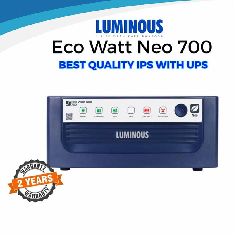 Picture of Luminous EVO D 700 IPS UPS 700VA with Eastern Tubular Industrial Battery 120T 12V Combo | Modified Square Wave | For 3 Fan 6 Lights