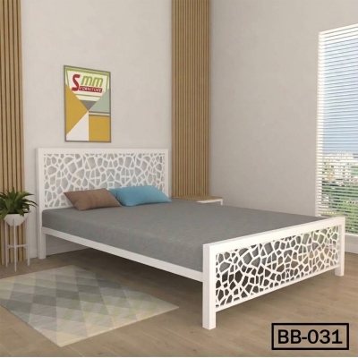 Picture of Latest Design Double Steel Bed - 031White, Black, Golden