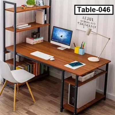 Picture of Reading Table with Shelf-Black & Cherry Light