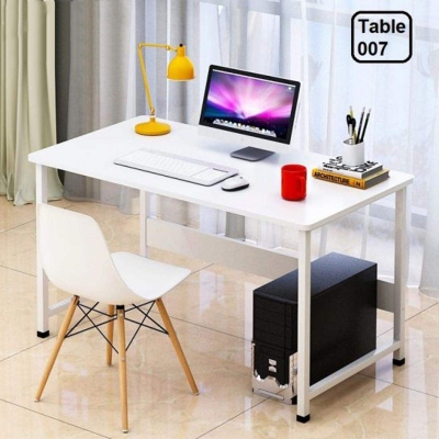 Picture of Simple Design Computer DeskFull White, Black & Prome Teak