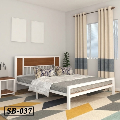 Picture of New Double Size Steel Bed - 037-White