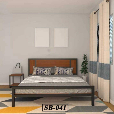 Picture of Steel and Board Double Bed 041-Black