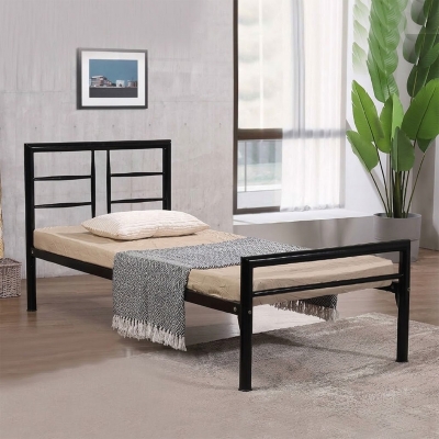 Picture of Modern Design Single Steel Bed SSB-656-Black