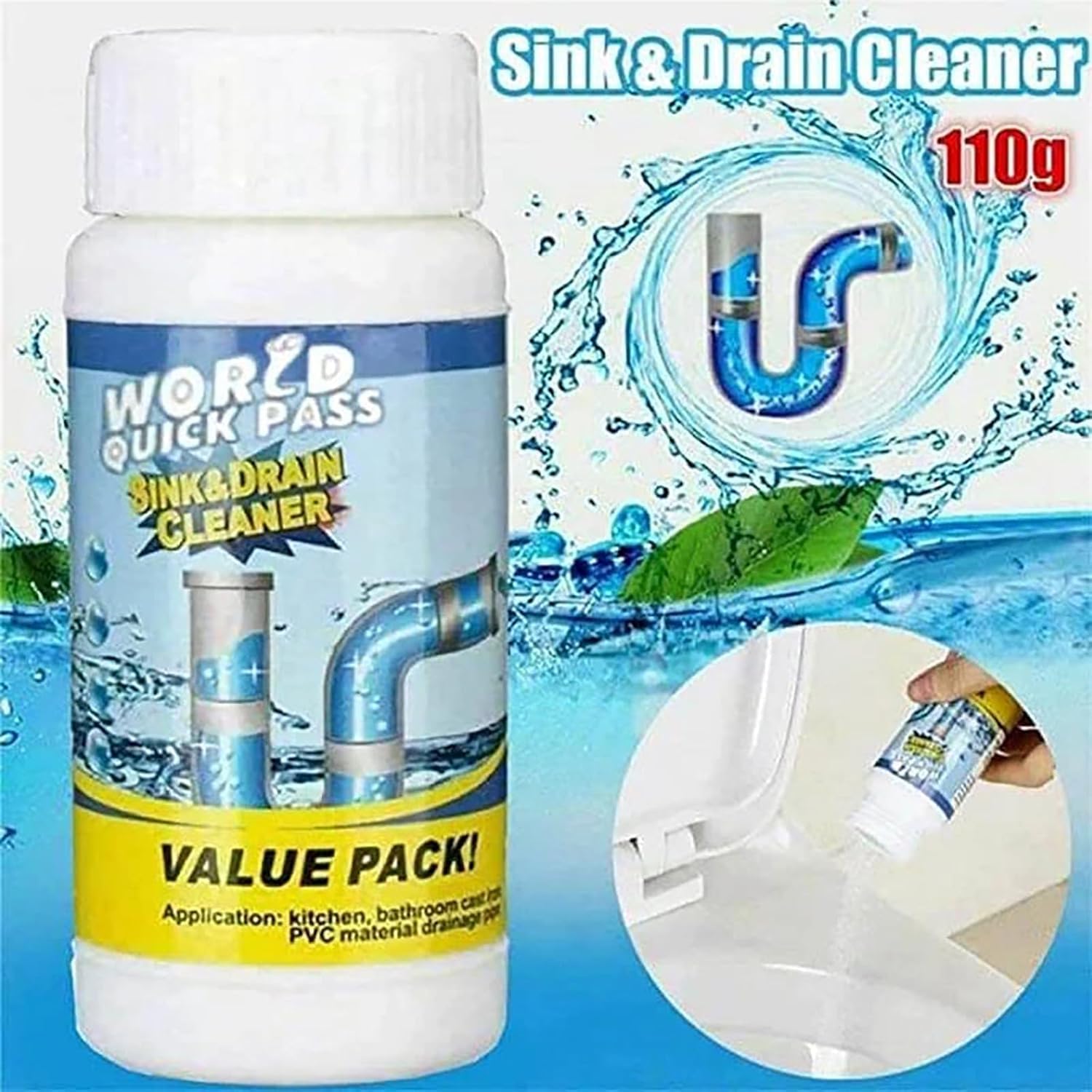 Picture of Powerful Sink & Drain Cleaning Powder – Unblocks Clogged Pipes Instantly - 1pcs