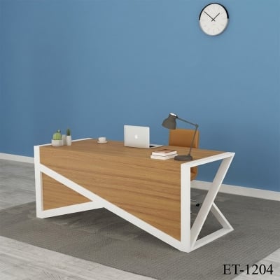 Picture of Large Executive Table ET-1204-White & Red Oak