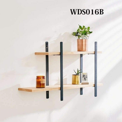 Picture of Metal Framed Double Floating Shelves-Black