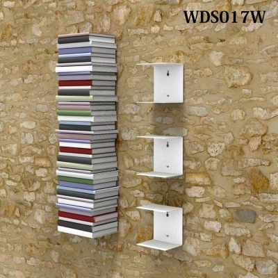 Picture of Metal Invisible Wall Bookshelf White (1 Piece)-White