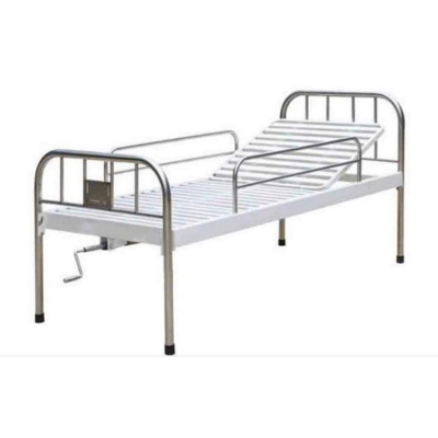 Picture of Hospital Bed Single Crank With Railing & foam-Grey