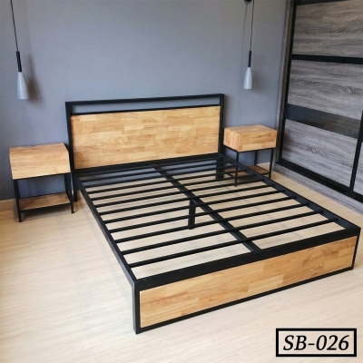 Picture of Sample Bedroom Double Steel Bed - 026-Black