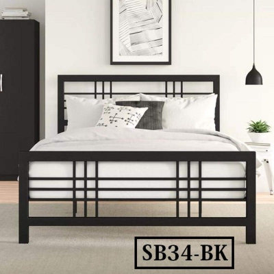 Picture of Modern Double Metal Bed 034-Black