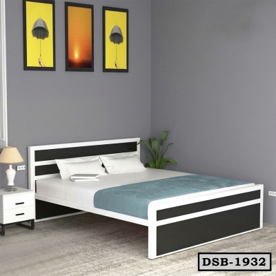 Picture of Best Couple Steel Bed DSB-1932White & Black