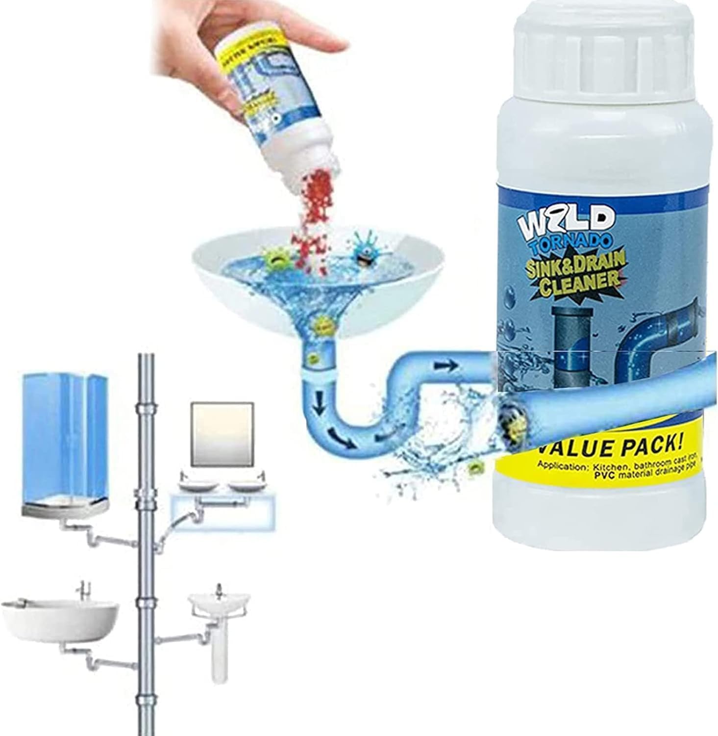 Picture of Powerful Sink & Drain Cleaning Powder – Unblocks Clogged Pipes Instantly - 1pcs