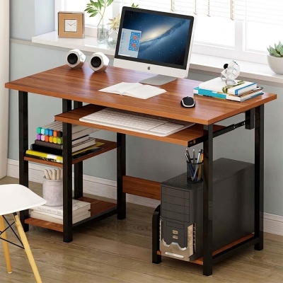 Picture of Modern Computer Desk with Keyboard Tray and Shelf CT-1571