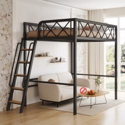 Picture of Simple Small Apartment Loft Bed With Stair DLB-902