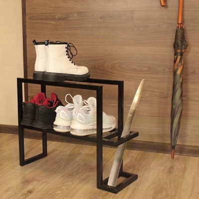 Picture of Modern Shoe Rack, Entryway Shoe Organization, Small Shoe Rack SR 1003-Black