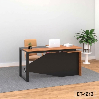 Picture of Executive Table With Side Table ET-1213-Black & Cherry Light